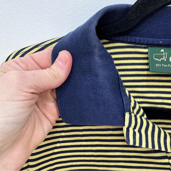 Amen Corner Augusta Masters Golf Polo Shirt Striped Pima Cotton Sz Large - Picture 5 of 6